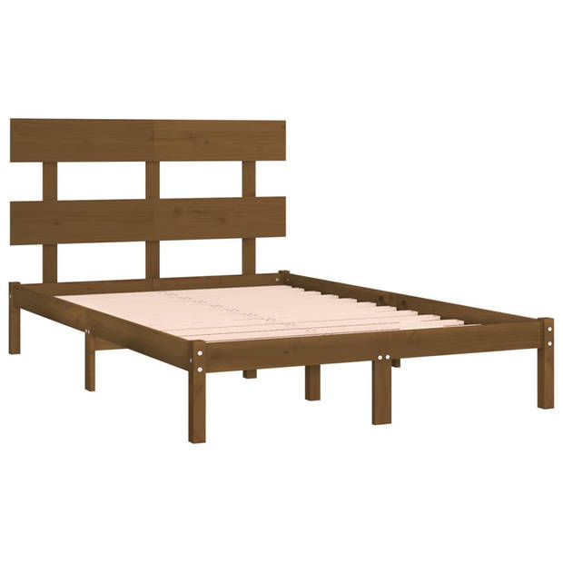 vidaXL Bedframe massief hout honingbruin 200x200 cm