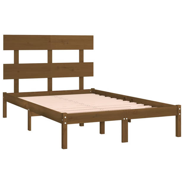 vidaXL Bedframe massief hout honingbruin 120x200 cm