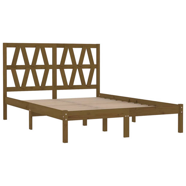 vidaXL Bedframe massief grenenhout honingbruin 200x200 cm