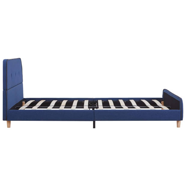 vidaXL Bedframe stof blauw 140x200 cm