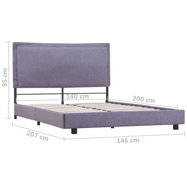 vidaXL Bedframe stof lichtgrijs 140x200 cm