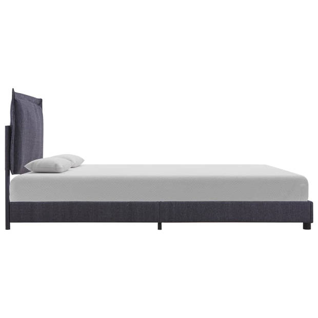 vidaXL Bedframe stof donkergrijs 140x200 cm