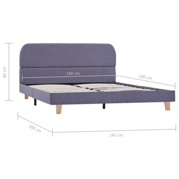 vidaXL Bedframe stof lichtgrijs 140x200 cm