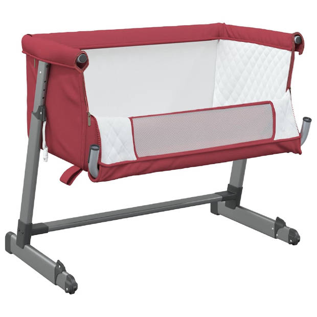 vidaXL Babybox met matras linnen rood