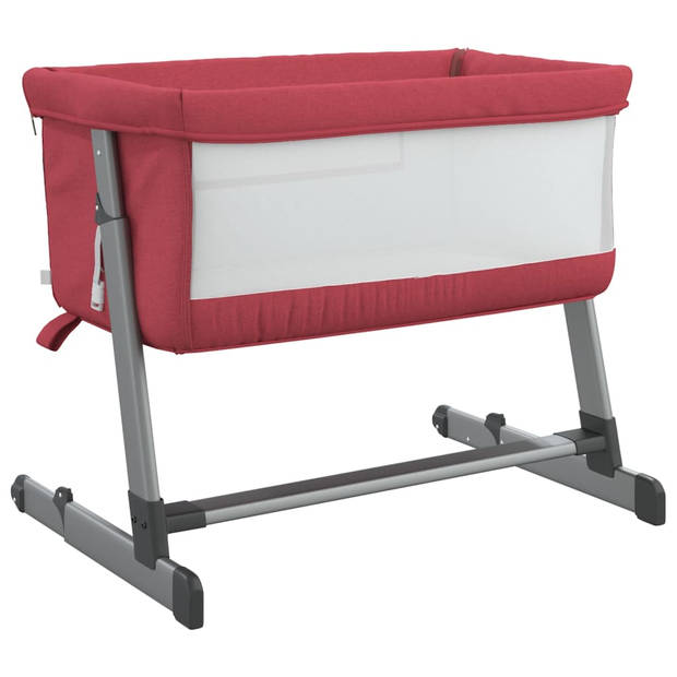 vidaXL Babybox met matras linnen rood