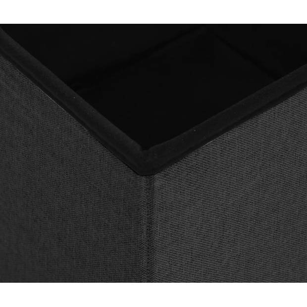 The Living Store Opbergkruk - inklapbaar - 38 x 38 x 38 cm - zwart