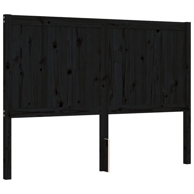 vidaXL Bedframe met hoofdbord massief hout zwart