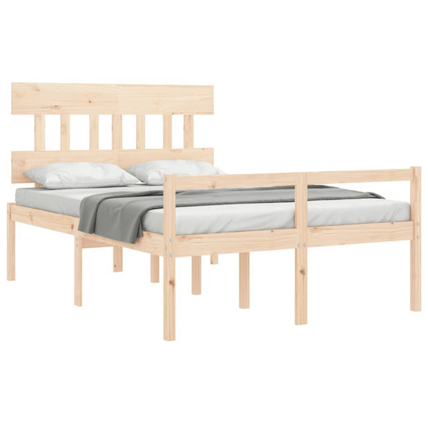 The Living Store Bed Massief Grenenhout - Functioneel - Bedframe - 205.5 x 125.5 x 81 cm - Onbehandeld