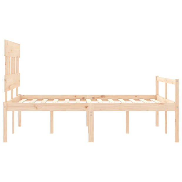 The Living Store Bed Massief Grenenhout - Functioneel - Bedframe - 205.5 x 125.5 x 81 cm - Onbehandeld