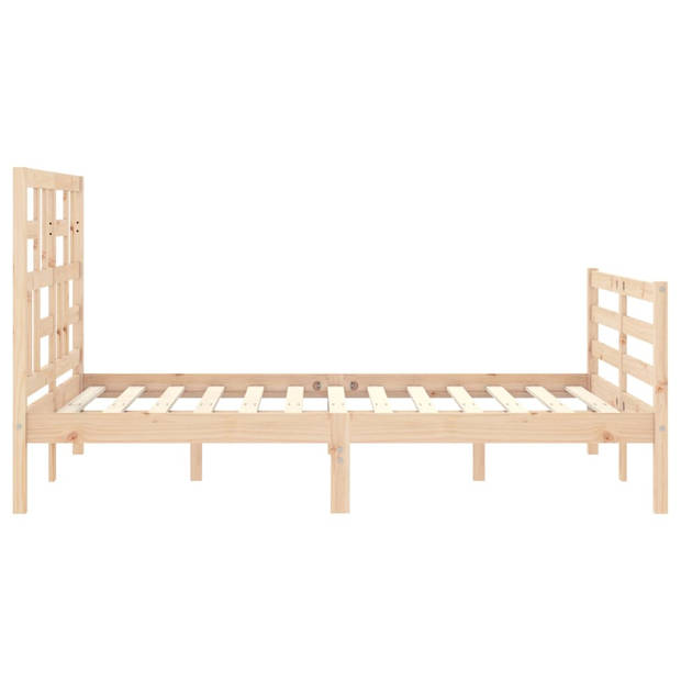 vidaXL Bedframe met hoofdbord massief hout 140x200 cm