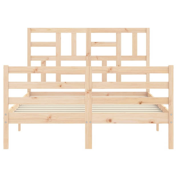 vidaXL Bedframe met hoofdbord massief hout 140x200 cm