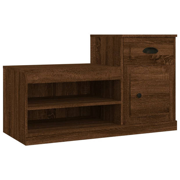 The Living Store Schoenenkast - Elegant - Opbergruimte voor schoenen - 100 x 42 x 60 cm - Bruineiken