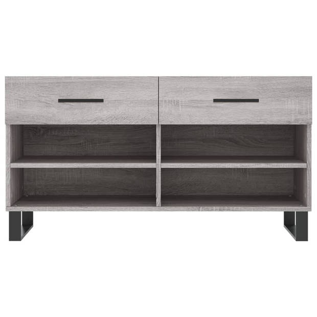 The Living Store Schoenenkast - - Meubelen - 102 x 35 x 55 cm - Grijs Sonoma Eiken