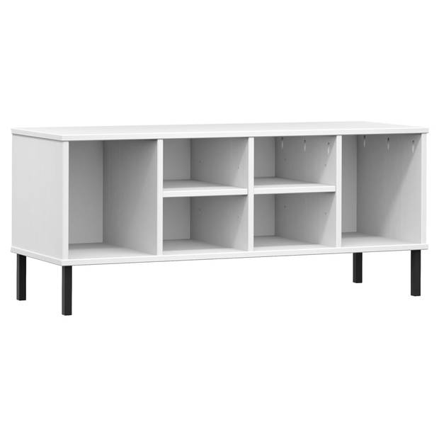 The Living Store OSLO Schoenenkast - 106 x 35 x 45 cm - Massief grenenhout met metalen poten