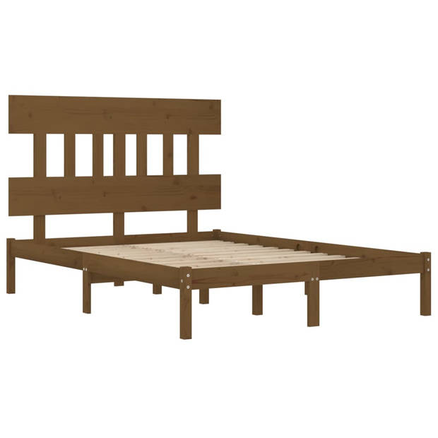 vidaXL Bedframe massief hout honingbruin 120x200 cm