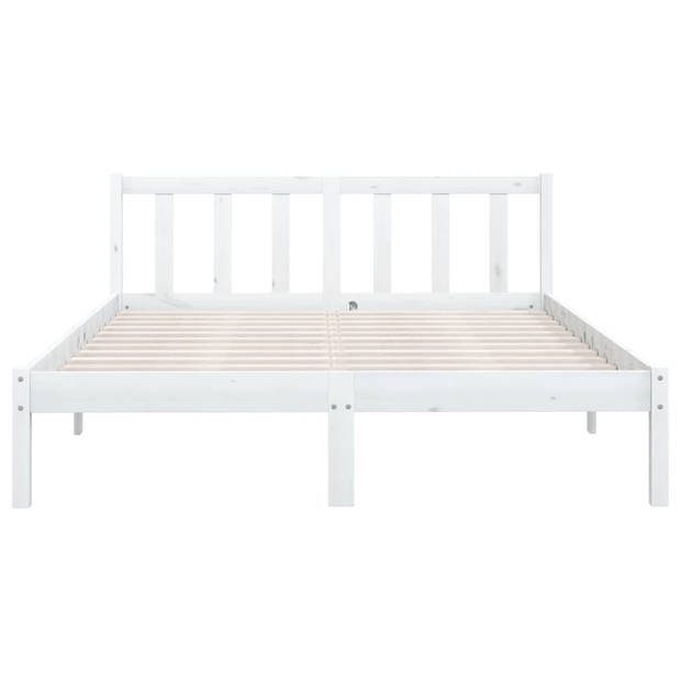 vidaXL Bedframe massief grenenhout wit 120x190 cm