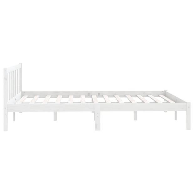 vidaXL Bedframe massief grenenhout wit 120x190 cm