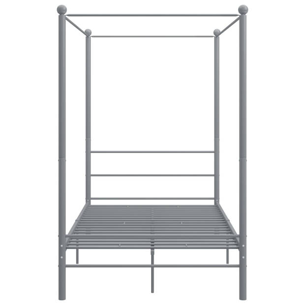 vidaXL Hemelbedframe metaal grijs 140x200 cm