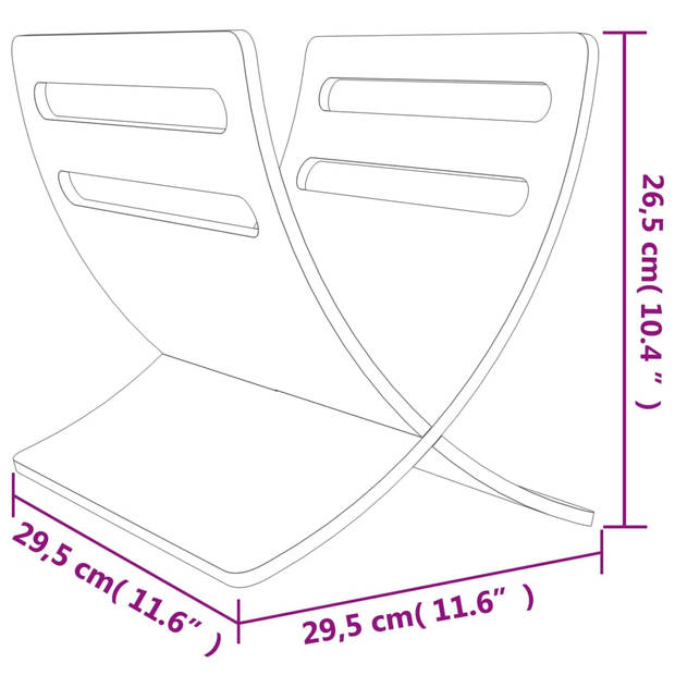 The Living Store Houten Tijdschriftenrek - Wit - 29.5 x 29.5 x 26.5 cm / 45.5 x 30 x 22.5 cm - Populiermultiplex