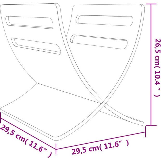 The Living Store Tijdschriftenrek - Hout - 29.5 x 29.5 x 26.5 cm - Bruin