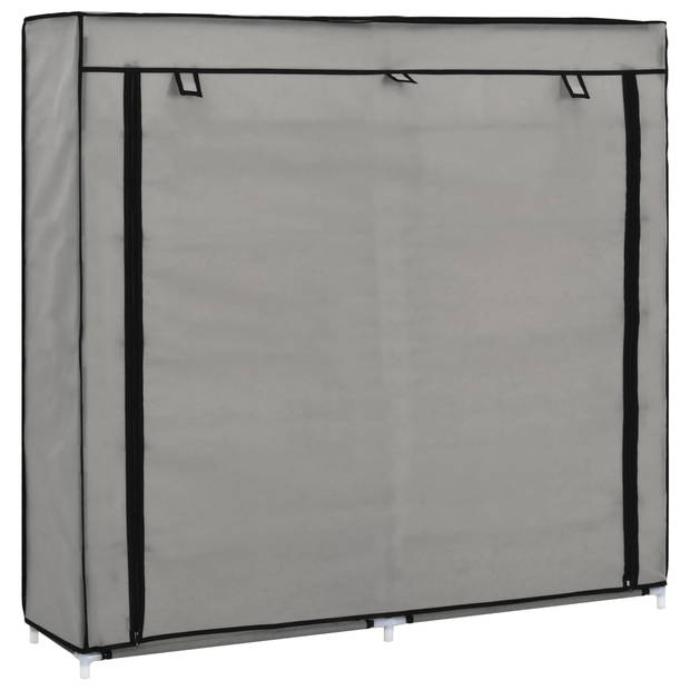 The Living Store Schoenenkast 5 schappen - 115 x 28 x 110 cm - Grijs - IJzeren buis en nonwoven stof