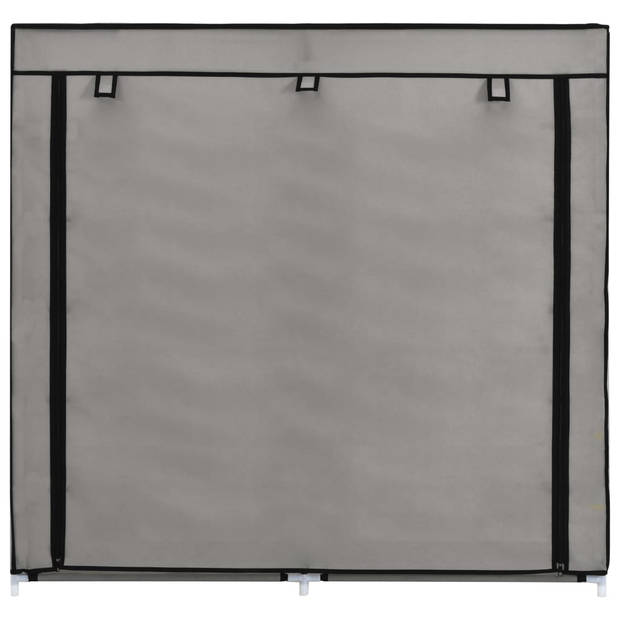 The Living Store Schoenenkast 5 schappen - 115 x 28 x 110 cm - Grijs - IJzeren buis en nonwoven stof