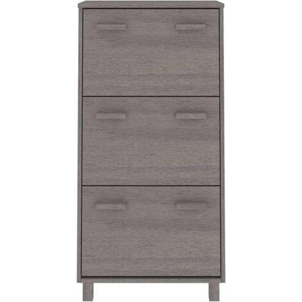 The Living Store HAMAR Schoenenkast - 59.5 x 35 x 117 cm - Massief grenenhout