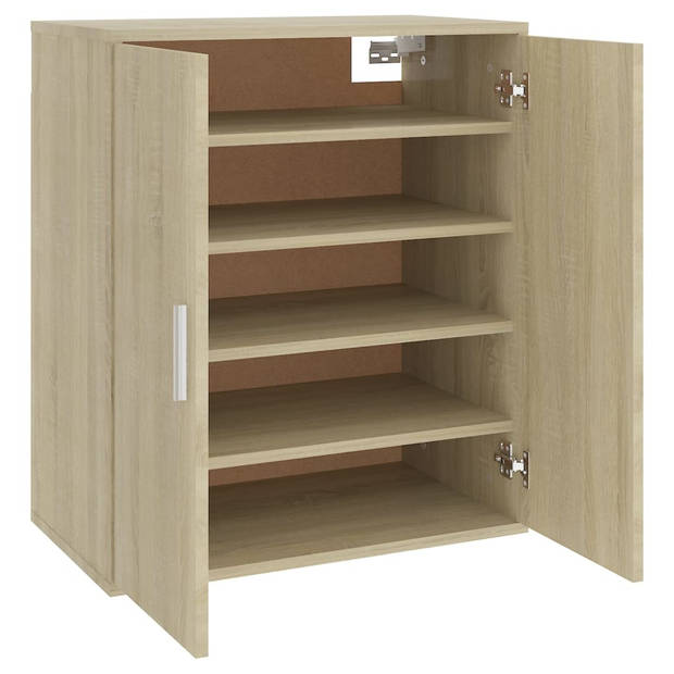 The Living Store Schoenenkast - Halkast - Sonoma eiken - 60 x 35 x 70 cm (L x B x H) - Spaanplaat