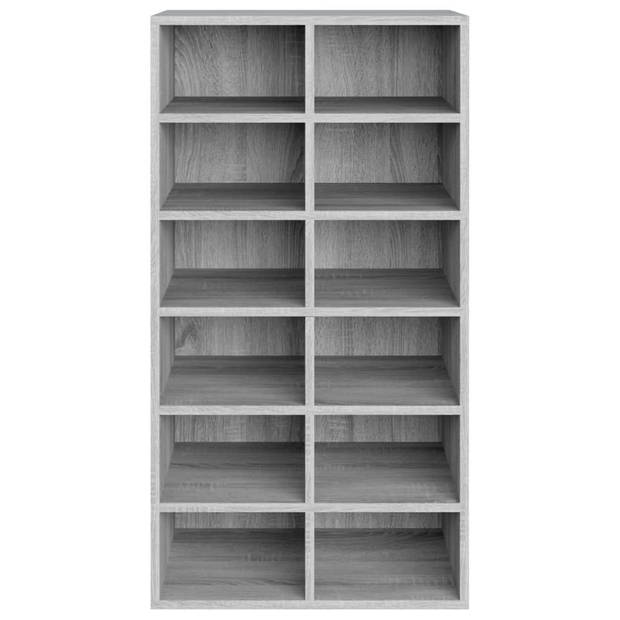 The Living Store Schoenenrek - trendy ontwerp - Bewerkt hout - 54 x 34 x 100.5 cm - Grijs sonoma eiken