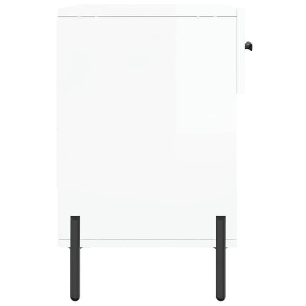 The Living Store Schoenenbank - Trendy - Opbergen - 102 x 35 x 55 cm - Hoogglans wit