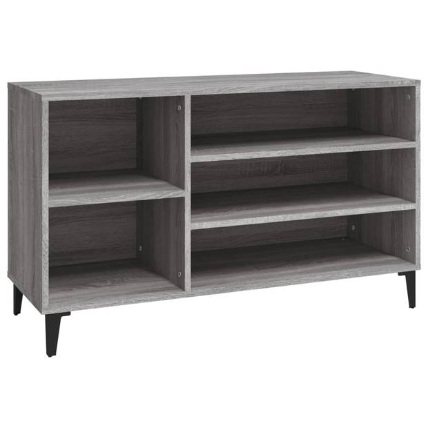 The Living Store Schoenenkast - Grijs Sonoma Eiken - 102 x 36 x 60 cm - Met opbergruimte - Stevig materiaal