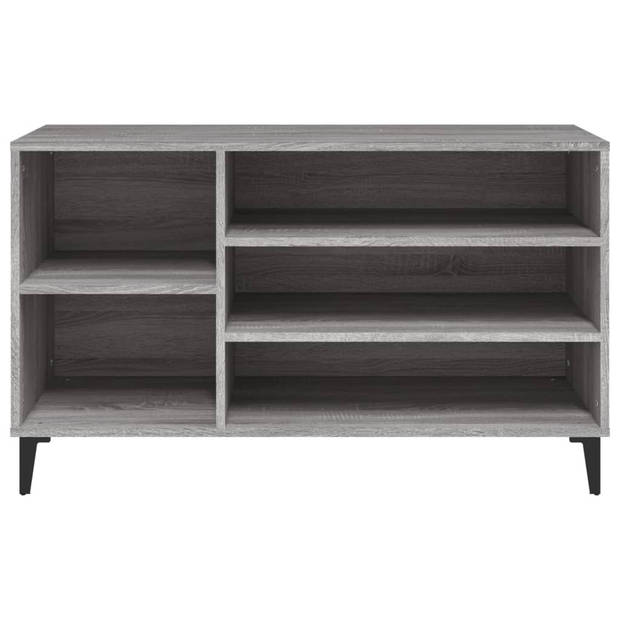 The Living Store Schoenenkast - Grijs Sonoma Eiken - 102 x 36 x 60 cm - Met opbergruimte - Stevig materiaal