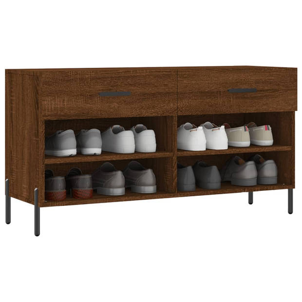 The Living Store schoenenbank Scandinavische stijl - 102 x 35 x 55 cm - bewerkt hout en ijzer