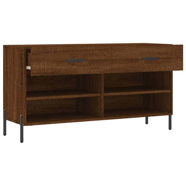 The Living Store schoenenbank Scandinavische stijl - 102 x 35 x 55 cm - bewerkt hout en ijzer