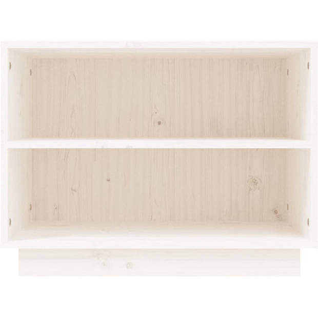 The Living Store Schoenenkast - Massief grenenhout - 60 x 34 x 45 cm - Wit