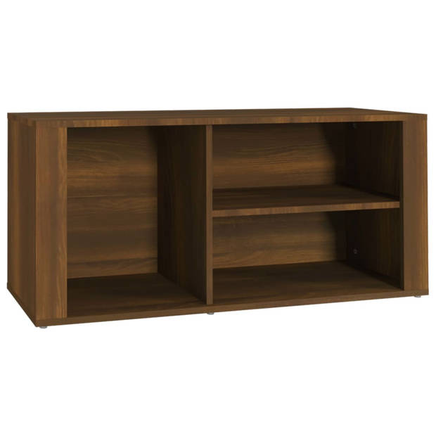 The Living Store Schoenenkast Bruineiken - 100x35x45 cm - Stevig materiaal