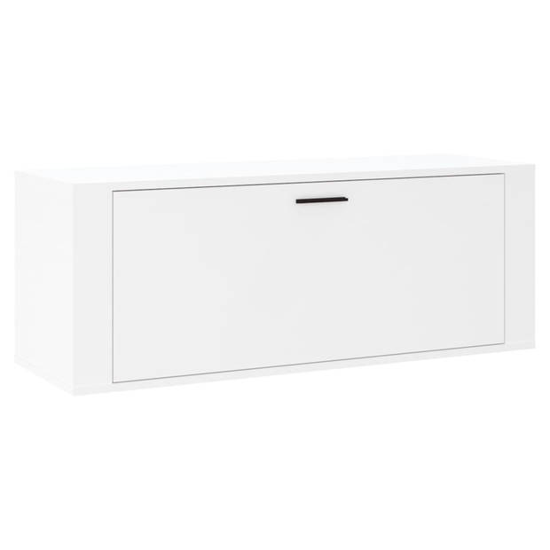 The Living Store Schoenenkast - Wandmontage - 100x35x38 cm - Wit