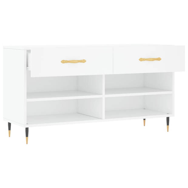 The Living Store Schoenenkast - Wit - 102 x 35 x 55 cm - Duurzaam materiaal