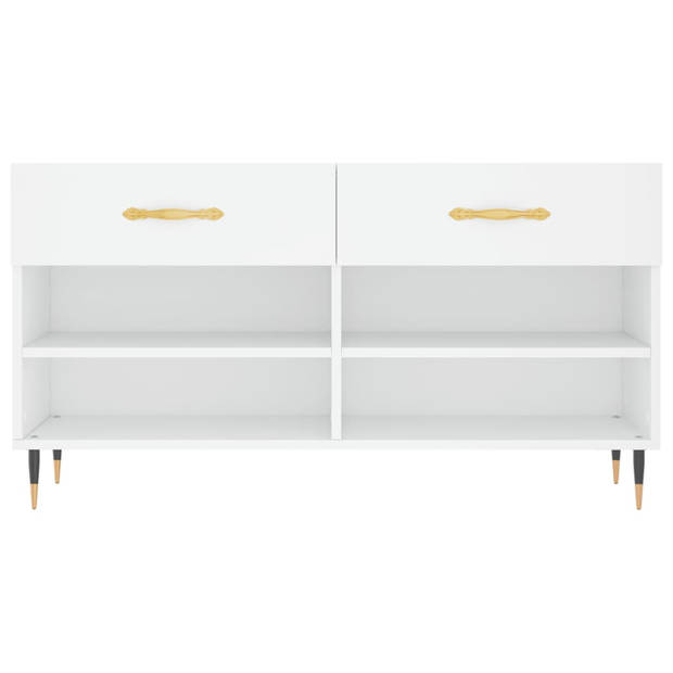 The Living Store Schoenenkast - Wit - 102 x 35 x 55 cm - Duurzaam materiaal