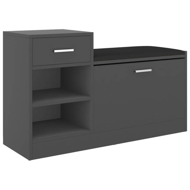 The Living Store Schoenenkast - Modern en Duurzaam - 94.5 x 31 x 57 cm - Grijs