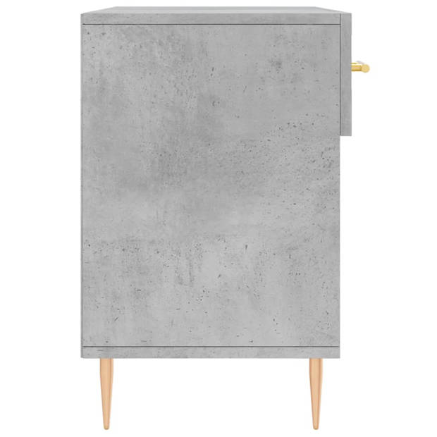 The Living Store Schoenenbank - Betongrijs - 102 x 35 x 55 cm - Met 2 lades - 4 planken