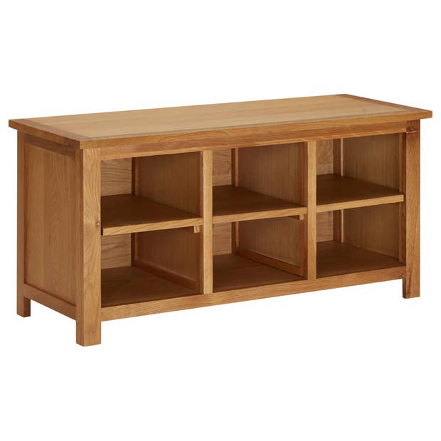 The Living Store Schoenenkast Eikenhout - 90 x 37 x 45 cm - 6 vakken