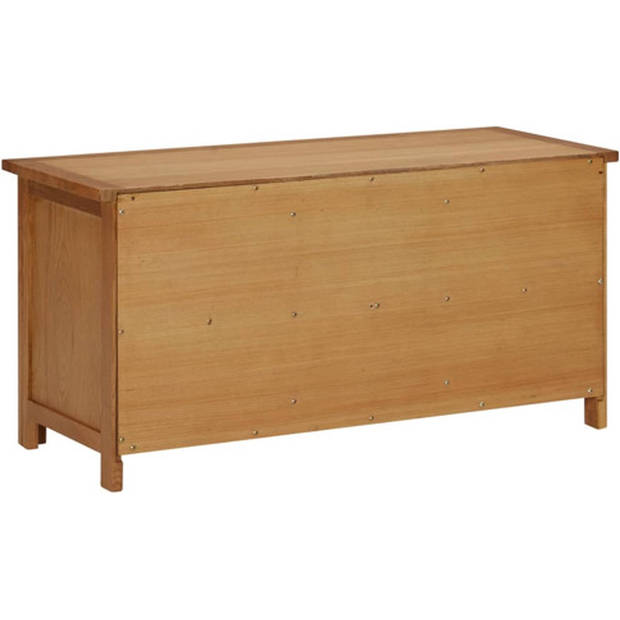 The Living Store Schoenenkast Eikenhout - 90 x 37 x 45 cm - 6 vakken