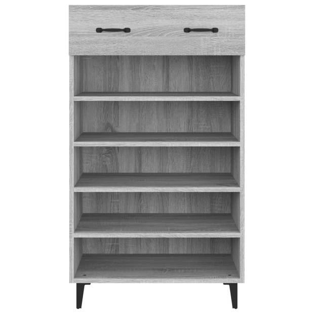 The Living Store Schoenenkast Grijs Sonoma Eiken - 60 x 35 x 105 cm - Praktisch en Elegant