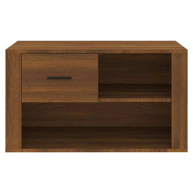 The Living Store Schoenenkast - Bruineiken - 80 x 35 x 45 cm - Opbergruimte - Stevig hout