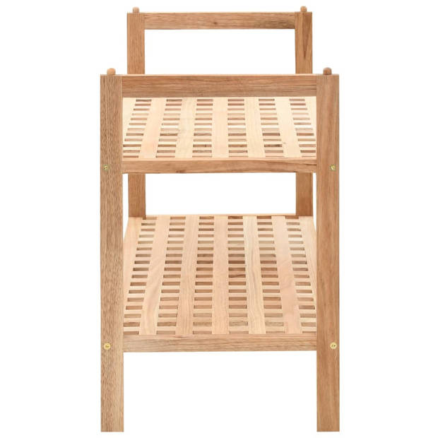 The Living Store Schoenenrek Walnoten Hout - 69 x 26 x 40 cm - 2 Schappen