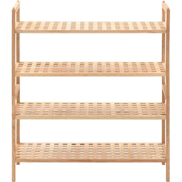 The Living Store Schoenenrek Walnoten Hout - 69 x 26 x 40 cm - 2 Schappen