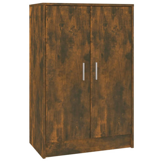 The Living Store Schoenenkast - Gerookt eiken - 60 x 35 x 92 cm - Bewerkt hout