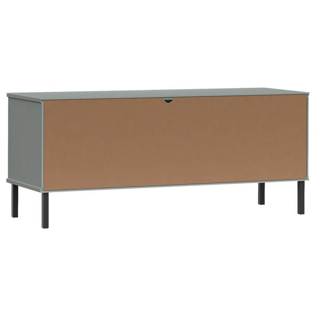 vidaXL Schoenenrek met metalen poten OSLO 106x35x45 cm grenen grijs