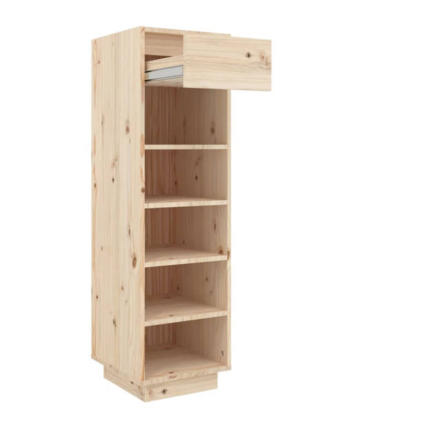 The Living Store Schoenenkast Zweefpoten - 34 x 30 x 105 cm - Massief grenenhout